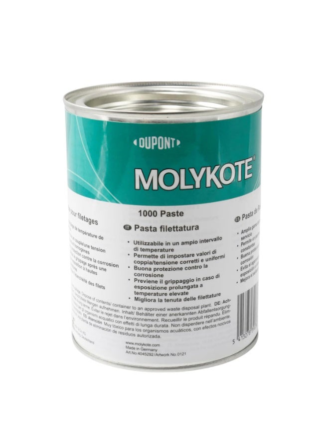Molykote 1000 Paste 1kg Lubrication Grease Solid Lubricant for Bolted Metal Joint Anti Seize Thread Connection Fastener High Load High Temperature Brown Lead Nickel Free
